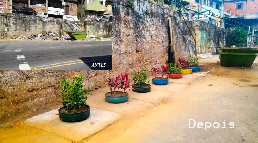 Vila Velha: ponto viciado de lixo é transformado em jardim em Cobi de Cima